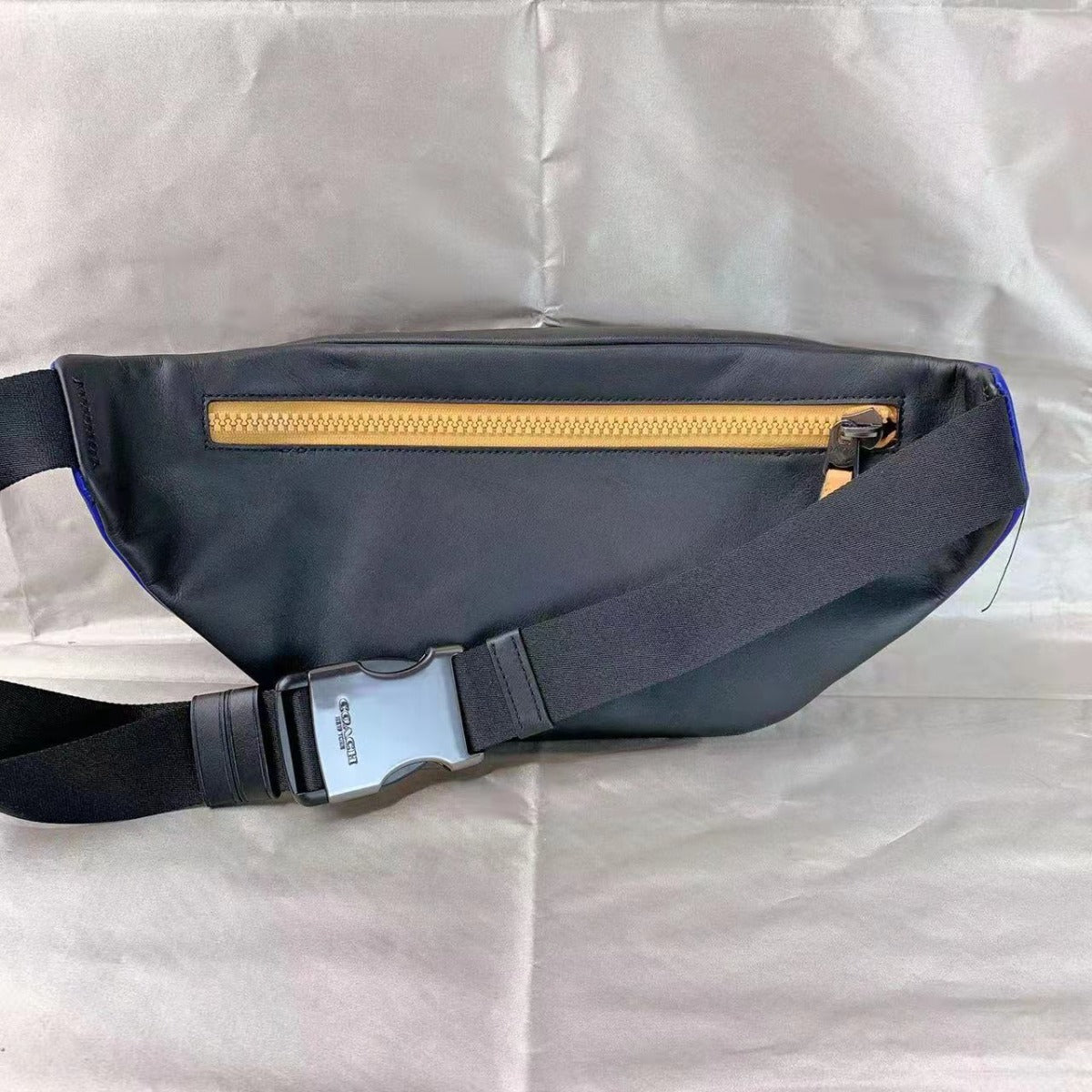 Coach C6652 Track Belt Bag In Colorblock Signature Canvas In Charcoal Sport Blue Multi Coach C6652 Track Belt Bag In Colorblock Signature Canvas In Charcoal Sport Blue Multi